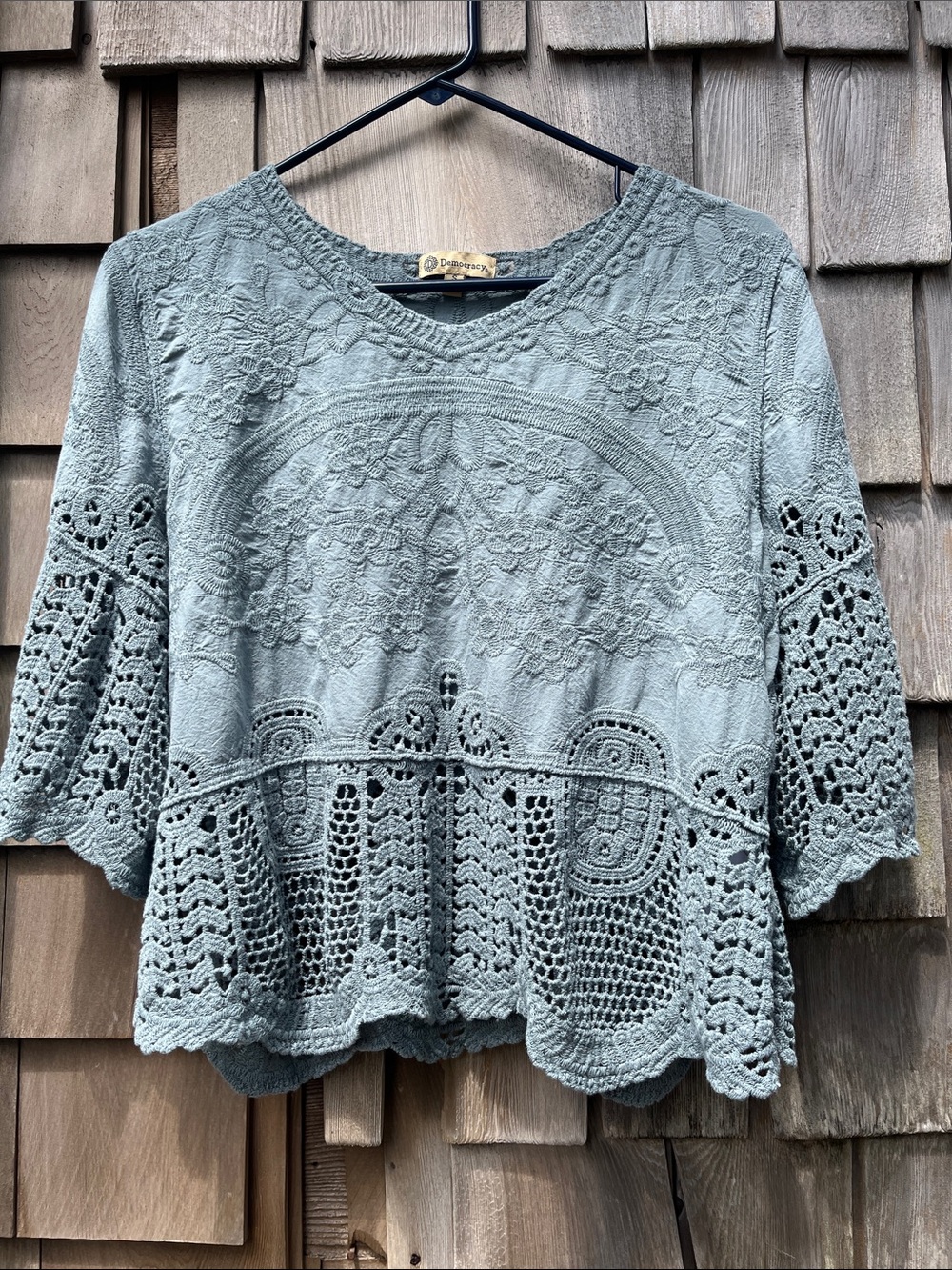 100% cotton macramé top S